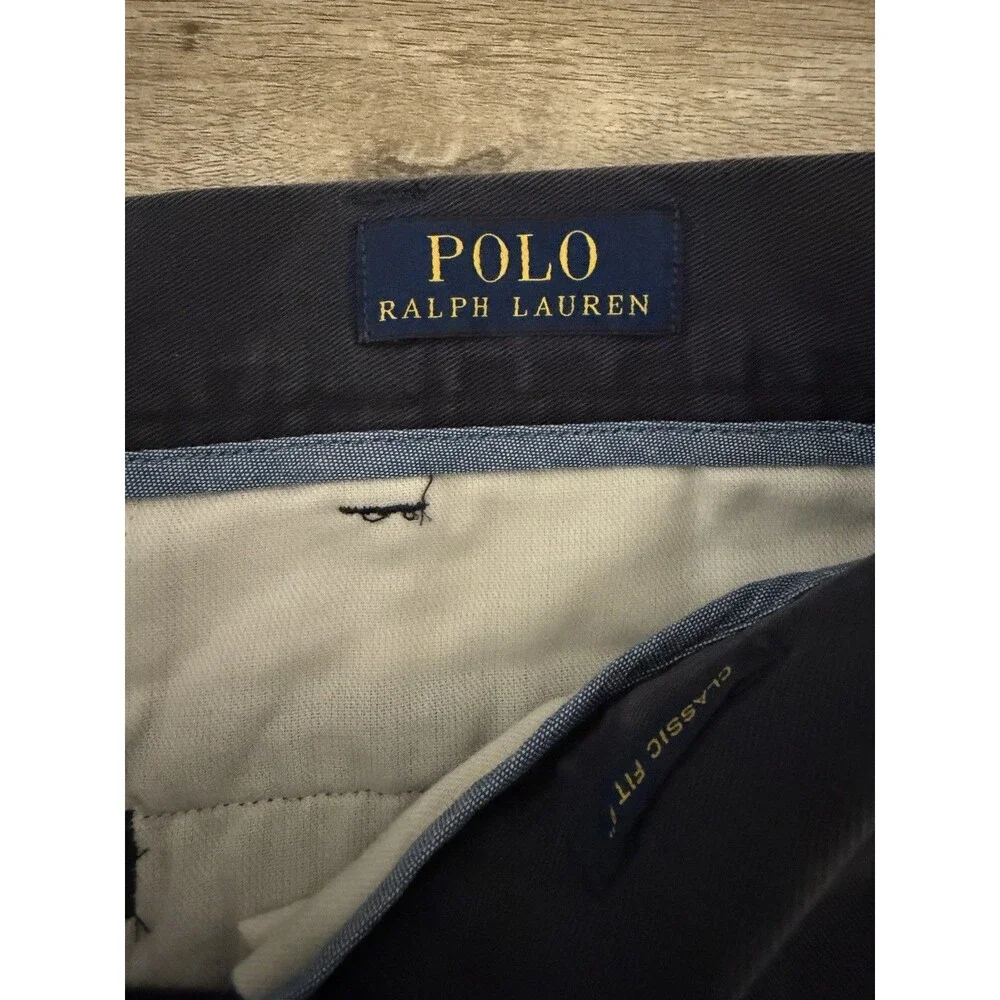 New Polo Ralph Lauren Shorts Men's 40 Classic Fit Navy Blue 100% Cotton Chino